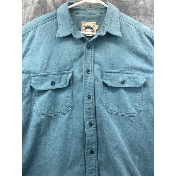 Woolrich Shirt Mens XL Heavy Cotton Green Long Sleeve Button Up Vintage - Picture 6 of 12